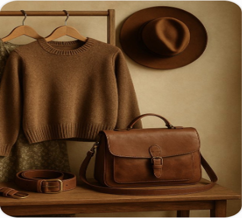 Vintage fashion, hat and leather accessories